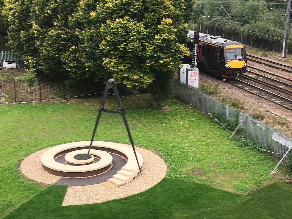 Setting-Out compass sculpture, project photograph